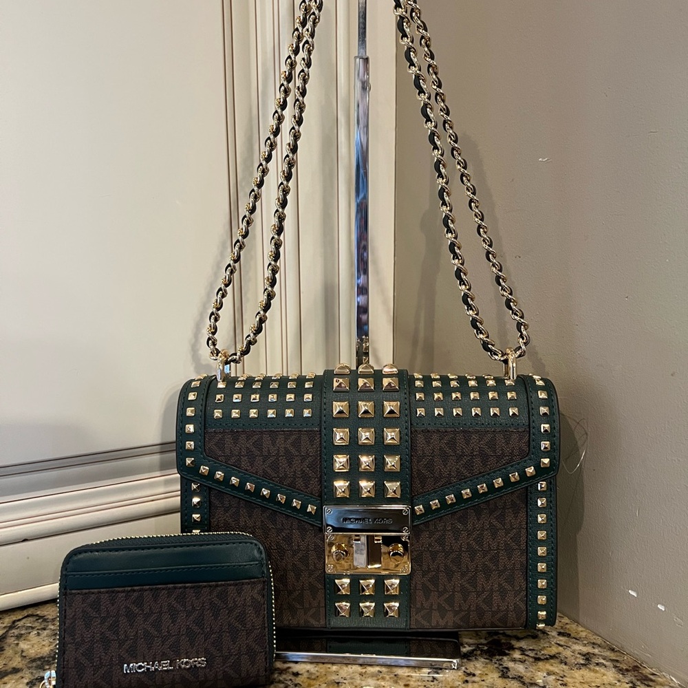 MICHAEL KORS Studded Handbag and Wallet Set